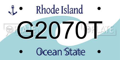 G2070T Rhode Island License Plate
