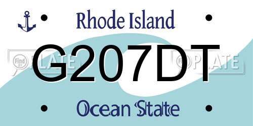 G207DT Rhode Island License Plate