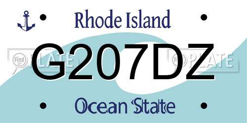G207DZ Rhode Island License Plate