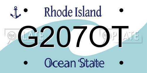 G207OT Rhode Island License Plate