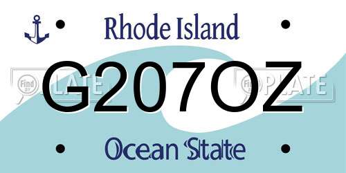 G207OZ Rhode Island License Plate