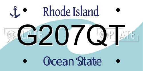 G207QT Rhode Island License Plate