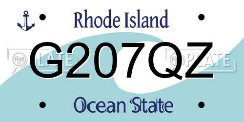 G207QZ Rhode Island License Plate
