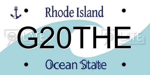 G20THE Rhode Island License Plate