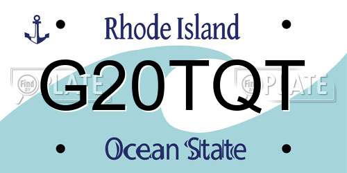 G20TQT Rhode Island License Plate