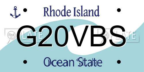 G20VBS Rhode Island License Plate