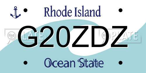 G20ZDZ Rhode Island License Plate