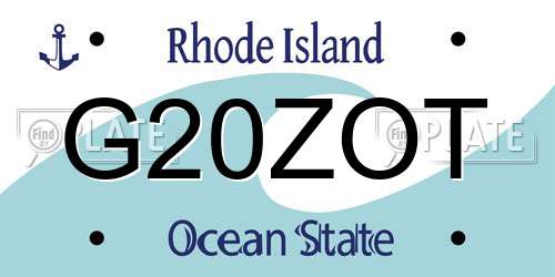 G20ZOT Rhode Island License Plate