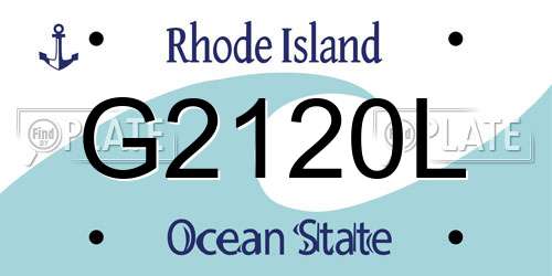 G2120L Rhode Island License Plate