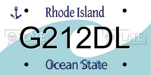 G212DL Rhode Island License Plate