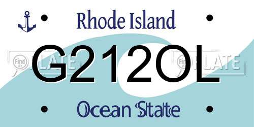 G212OL Rhode Island License Plate