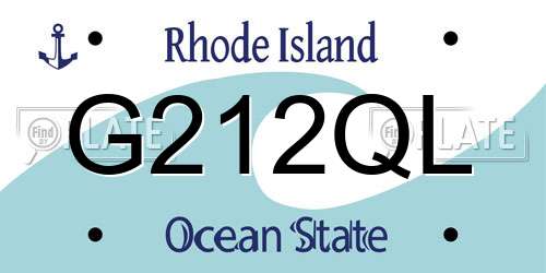 G212QL Rhode Island License Plate