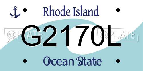 G2170L Rhode Island License Plate