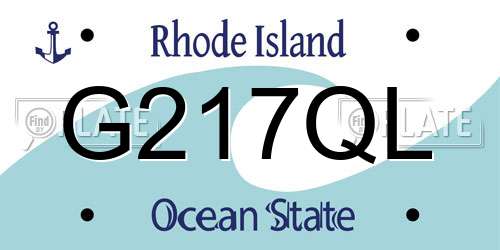 G217QL Rhode Island License Plate