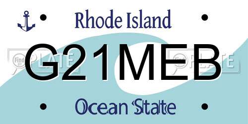 G21MEB Rhode Island License Plate