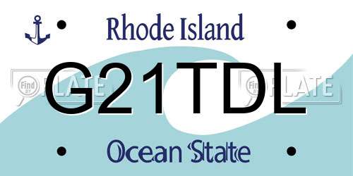 G21TDL Rhode Island License Plate