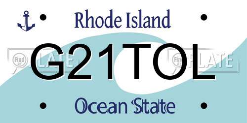 G21TOL Rhode Island License Plate