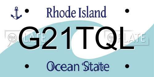G21TQL Rhode Island License Plate