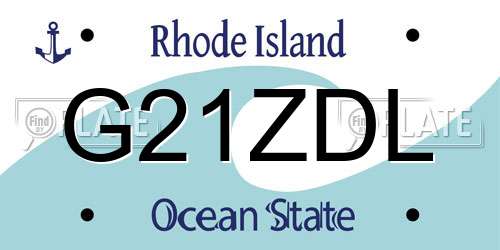 G21ZDL Rhode Island License Plate