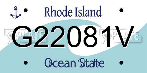 G22081V Rhode Island License Plate