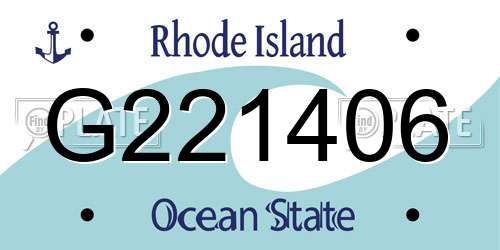 G221406 Rhode Island License Plate
