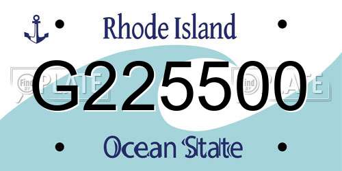 G225500 Rhode Island License Plate