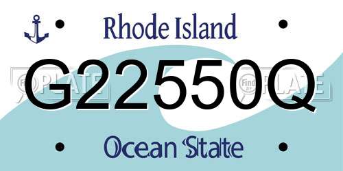 G22550Q Rhode Island License Plate