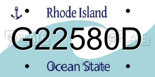 G22580D Rhode Island License Plate