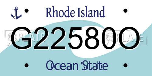 G22580O Rhode Island License Plate