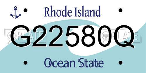 G22580Q Rhode Island License Plate