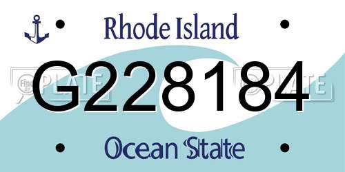 G228184 Rhode Island License Plate