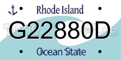 G22880D Rhode Island License Plate