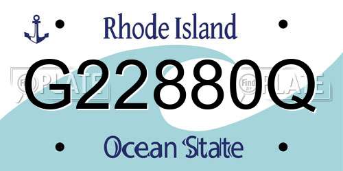 G22880Q Rhode Island License Plate