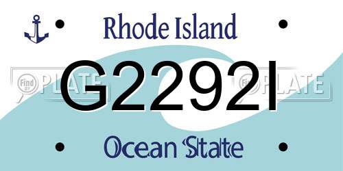 G2292I Rhode Island License Plate
