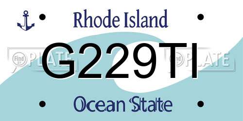 G229TI Rhode Island License Plate