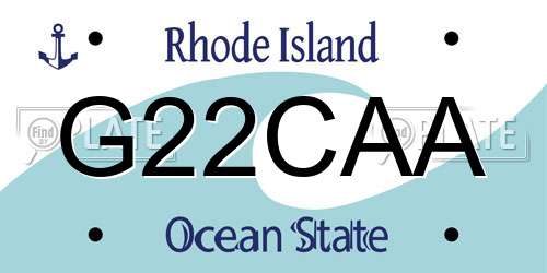 G22CAA Rhode Island License Plate