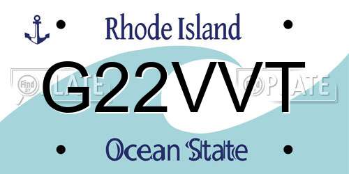 G22VVT Rhode Island License Plate