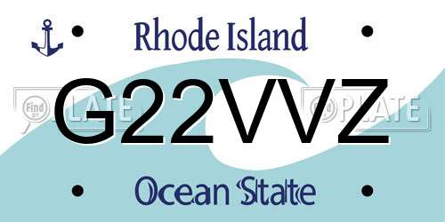 G22VVZ Rhode Island License Plate