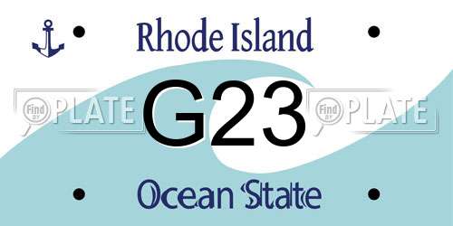 G23 Rhode Island License Plate