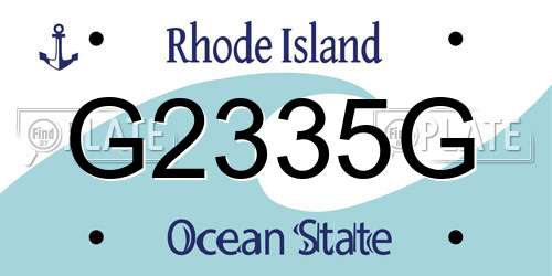 G2335G Rhode Island License Plate