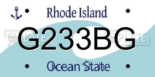 G233BG Rhode Island License Plate