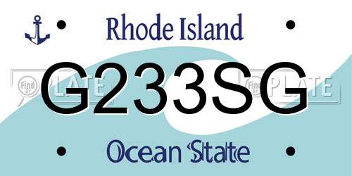 G233SG Rhode Island License Plate