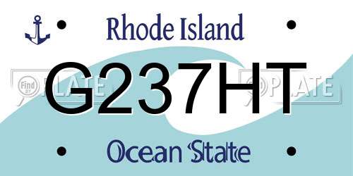 G237HT Rhode Island License Plate