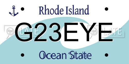 G23EYE Rhode Island License Plate