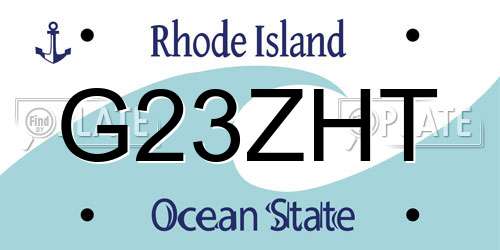 G23ZHT Rhode Island License Plate
