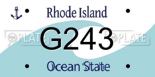 G243 Rhode Island License Plate