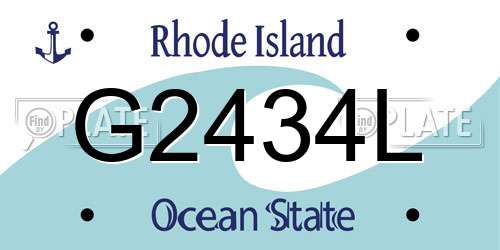 G2434L Rhode Island License Plate
