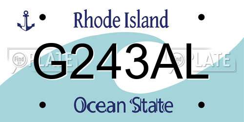 G243AL Rhode Island License Plate
