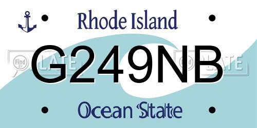G249NB Rhode Island License Plate