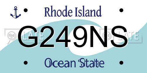 G249NS Rhode Island License Plate